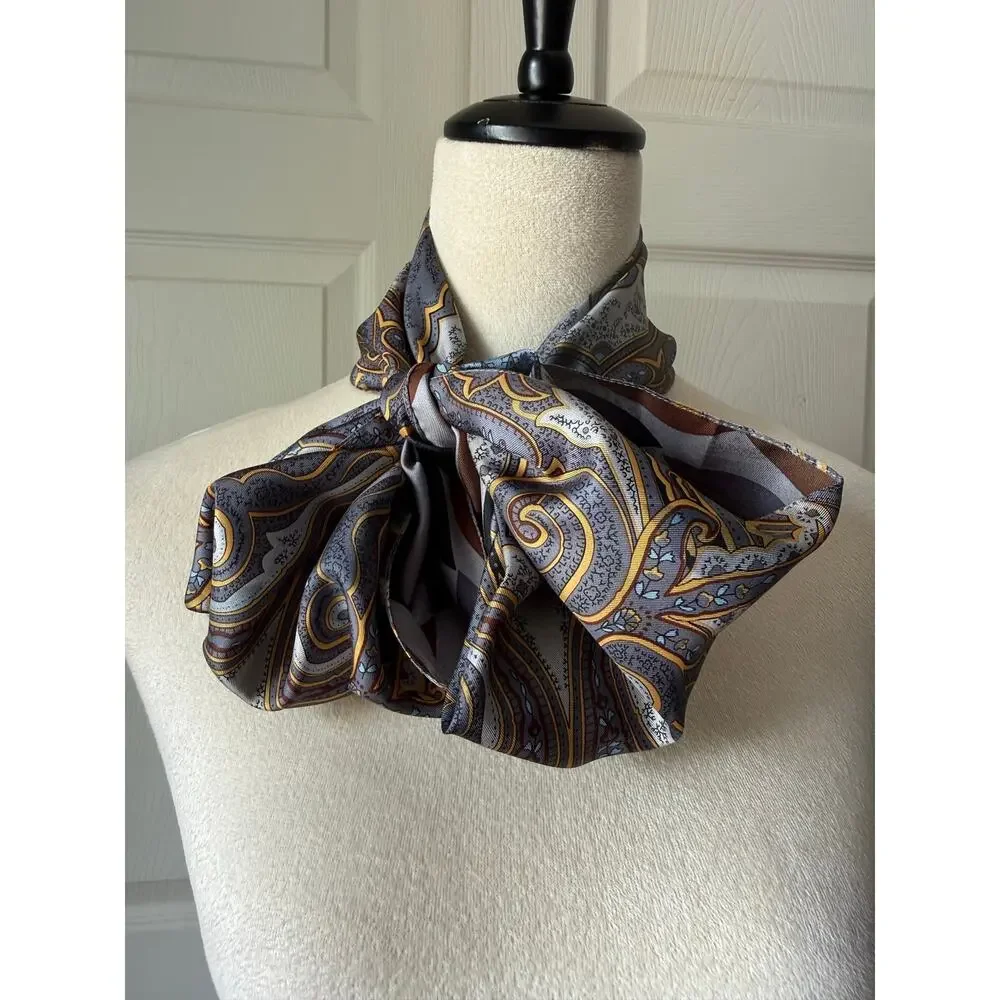 Paisley Reversible Silk Feel‎ Scarf Fringe